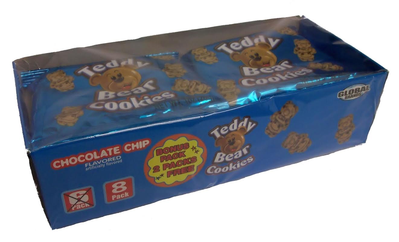 Teddy Bear Cookies Chocolate Chip 8pk