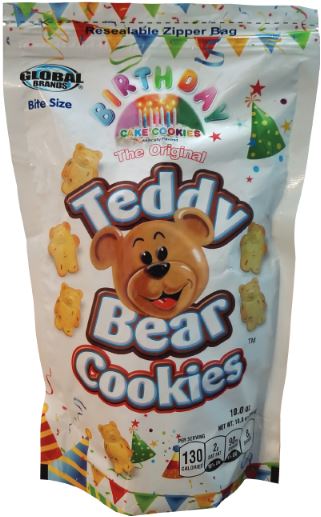 Birthday Cake Teddy Bear Cookies 10oz 